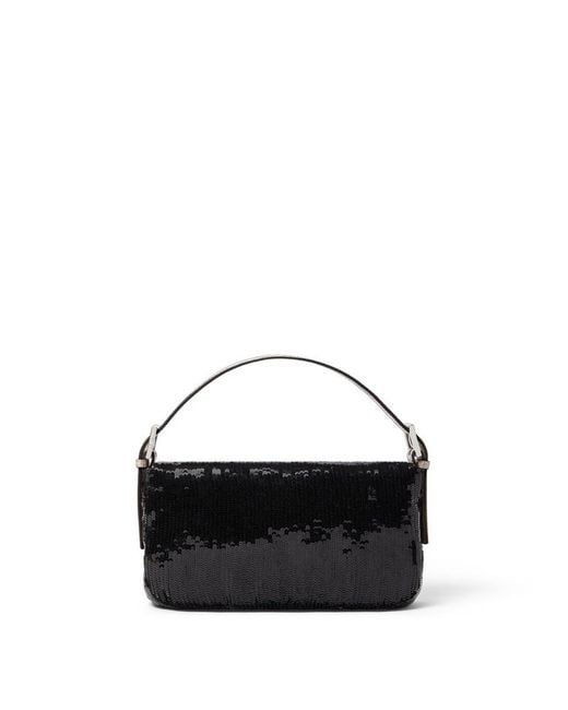 Fendi Black Baguette Sequin Shoulder Bag