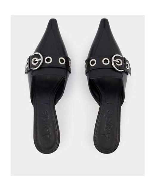 Aeyde White Danielle Eyelet Detailed Mules