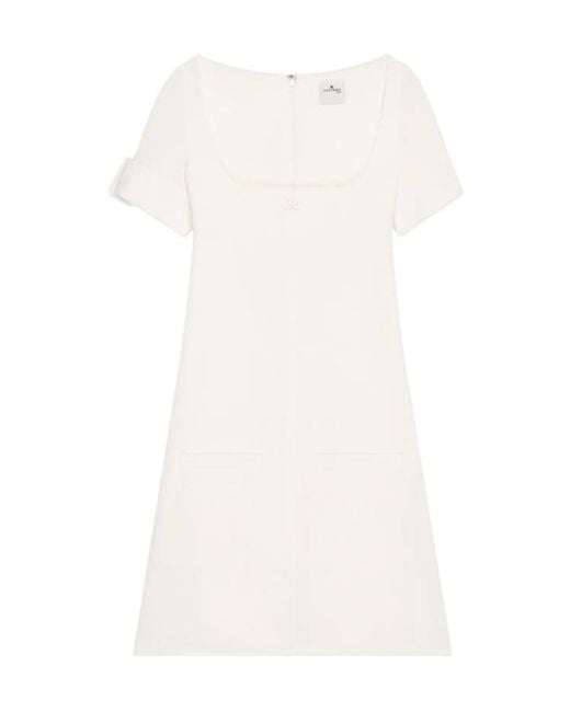 Courreges White Courrèges Buckle A-Line Dress