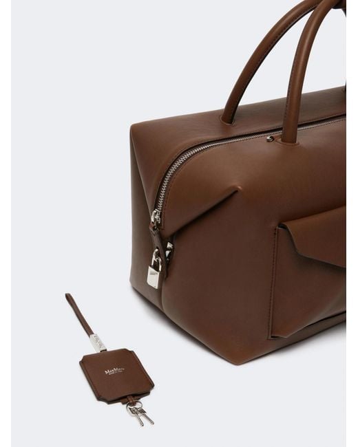 Max Mara Brown Structured Pocket Tote Bag