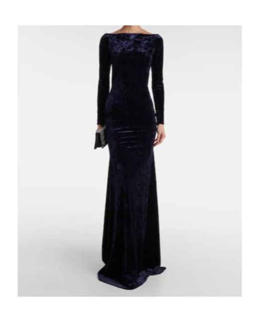 Alex Perry Blue Velvet Gown