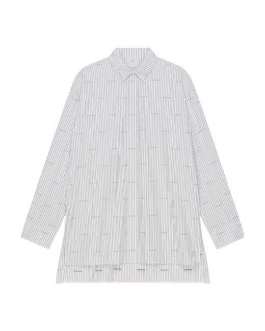 Givenchy White Allover 4G Patterned Oversized Shirt