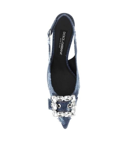 Dolce & Gabbana Blue Pointed-Toe Distressed Pumps