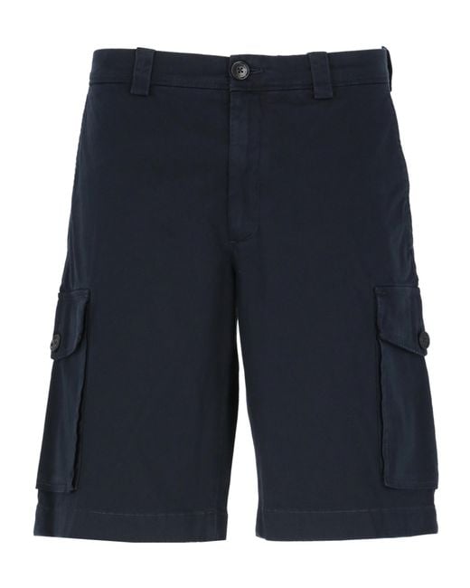 Woolrich Blue Button Detailed Cargo Shorts for men