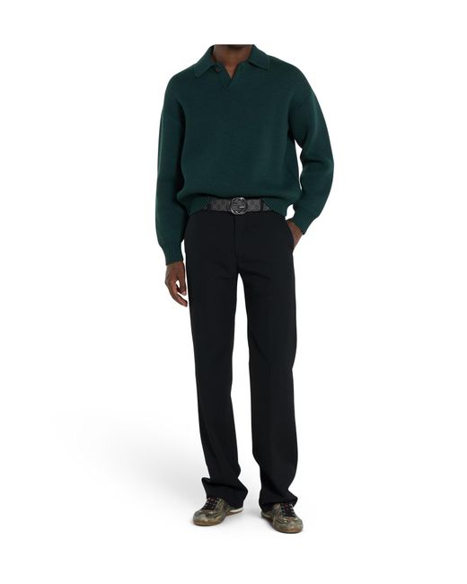 Gucci Black Reversible Interlocking G Buckle Belt for men