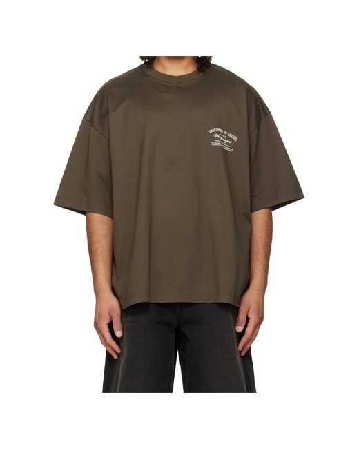Wooyoungmi Green Letter Pattern T-Shirt for men