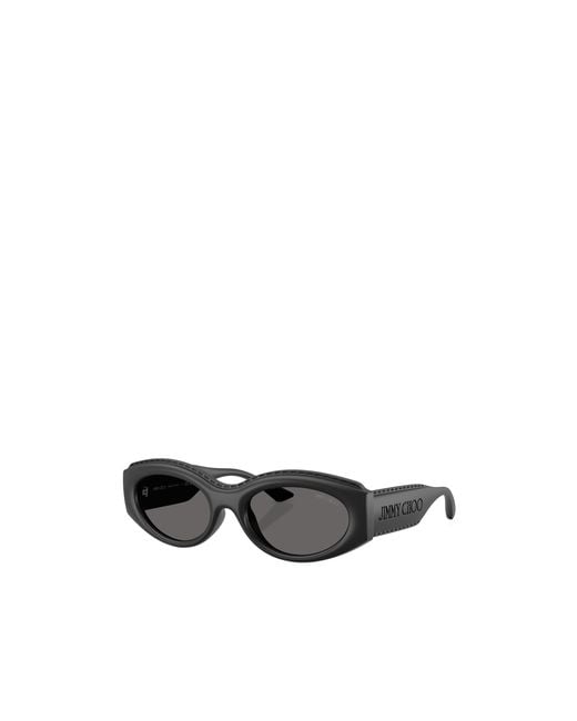 Jimmy Choo White Geometric Sunglasses