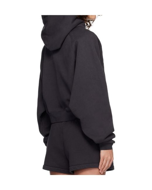 Fear Of God Black Logo Cropped Hoodie