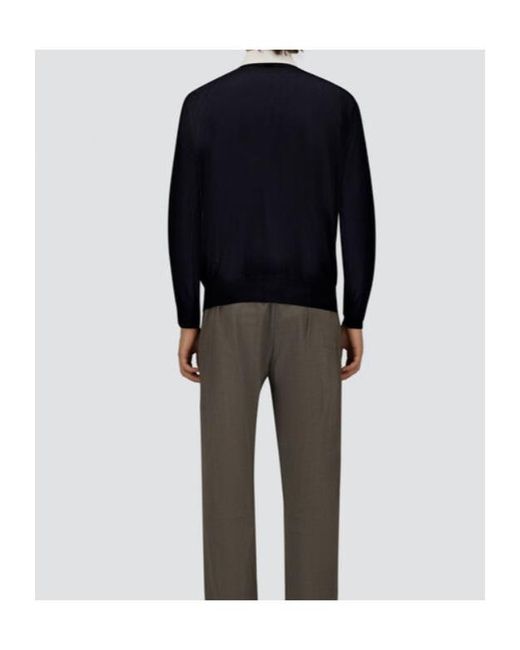 Herno Blue Crewneck Long-Sleeved Jumper for men
