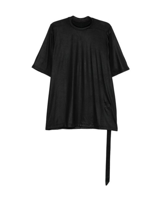 Rick Owens Black Short-Sleeve Ribbon T-Shirt
