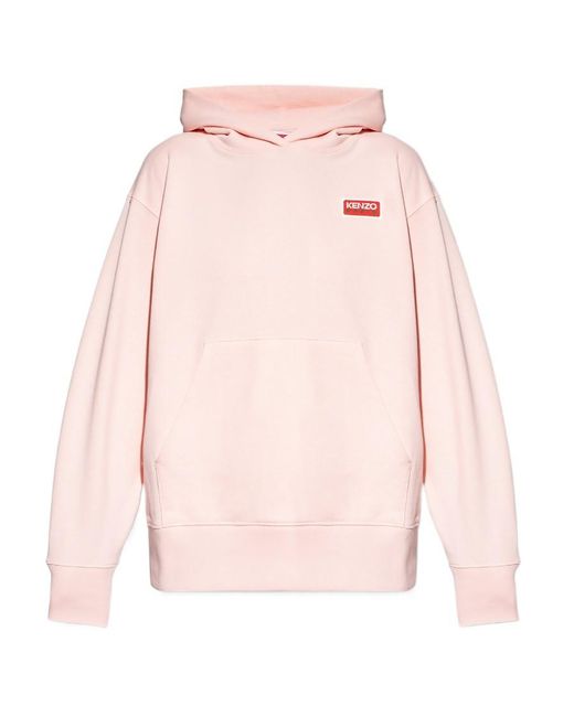 KENZO Pink Logo-Embroidered Hoodie