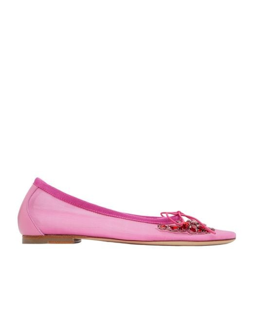 Simone Rocha Pink Bow Ballet Shoes