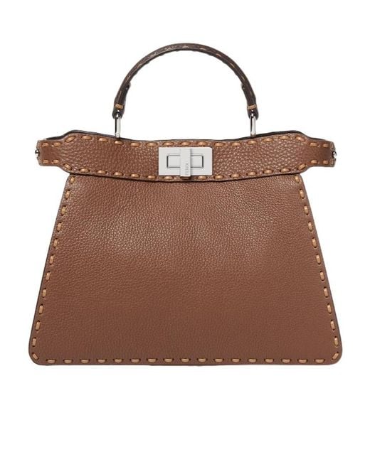 Fendi Brown Peekaboo Iseeu Small Tote Bag