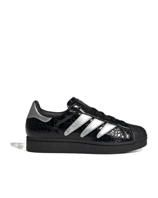 Adidas Black Superstar Ii W Striped Lace-Up Sneakers