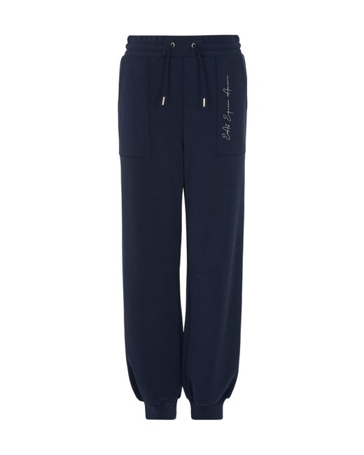 EA7 Black Elastic Waist Sweatpants