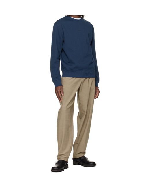 Boss Blue Logo-Detail Sweatshirt for men