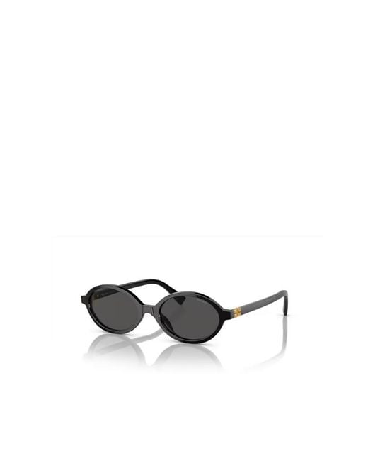 Miu Miu White Logo-Lettering Oval Sunglasses