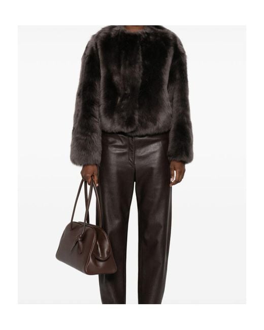 Tagliatore Black Long-Sleeve Shearling Jacket