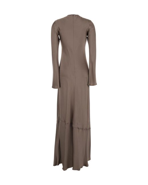 Semicouture Brown Envers Maxi Dress