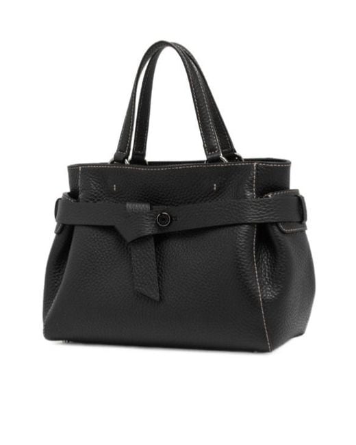 Gianni Chiarini Black Miranda Knotted Pebble-Effect Tote Bag