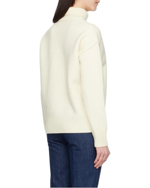 AMI White Ami De Coeur Turtleneck Knitted Jumper for men