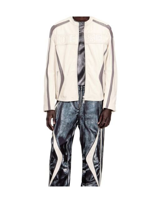 DIESEL Natural L-Adam Leather Jacket for men
