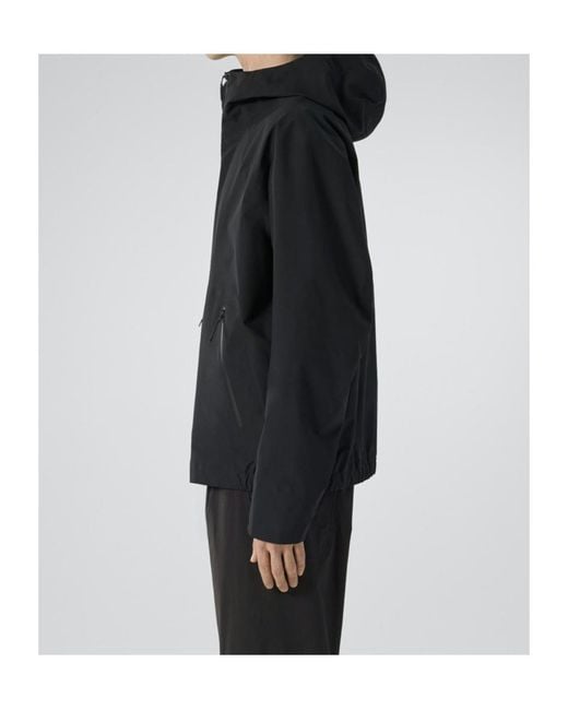 Veilance Black Hooded Zip-Up Jacket for men