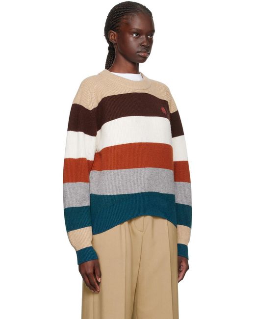 Maison Kitsuné Blue Woolen Round Neck Sweater