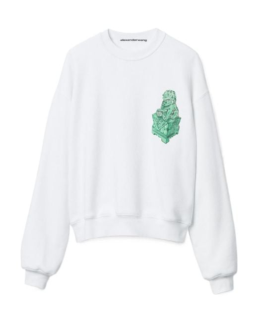 Alexander Wang White Graphic-Print Cotton Sweatshirt