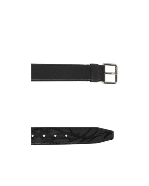Balenciaga White Logo Engraved Buckle Belt for men