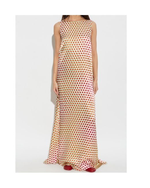 Dries Van Noten Natural Printed Maxi Dress