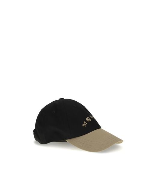 McQueen Black Logo Embroidered Two-Toned Baseball Cap for men