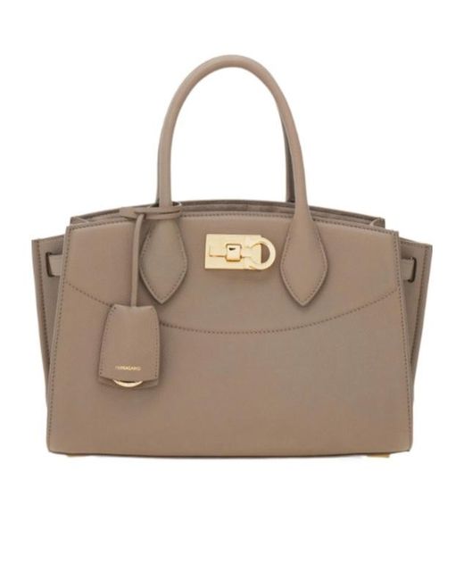 Ferragamo Brown New Ferragamo Studio Soft Bag (M)
