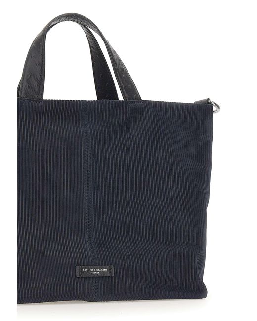 Gianni Chiarini Blue Scilla Ribbed Tote Bag