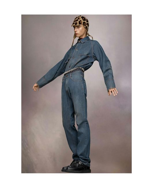 Maison Margiela Blue Americana Wash Turn-Up Jeans for men
