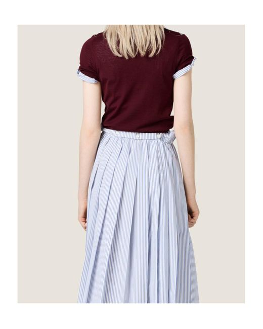 Miu Miu Red Wool Argyle Polo Shirt