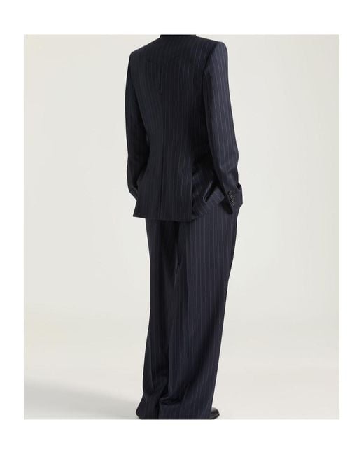 Givenchy Blue Double-Breasted Striped Jacket