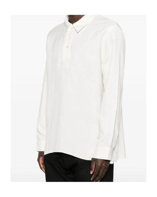 Studio Nicholson White Long-Sleeved Shirt for men