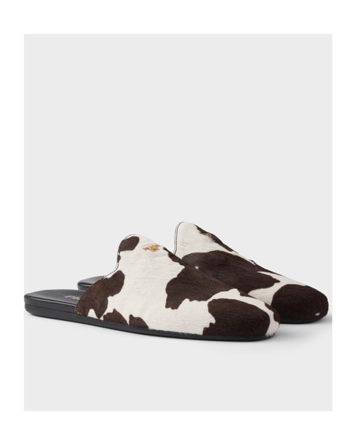 Prada Brown Pattern-Printed Mules