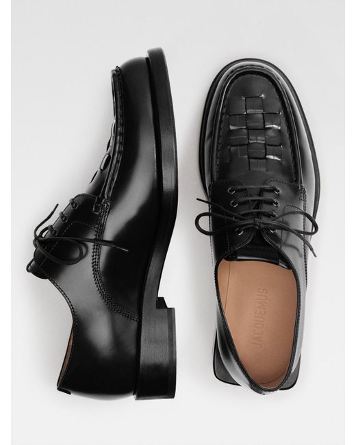 Jacquemus Black The Woven Derby Shoes for men