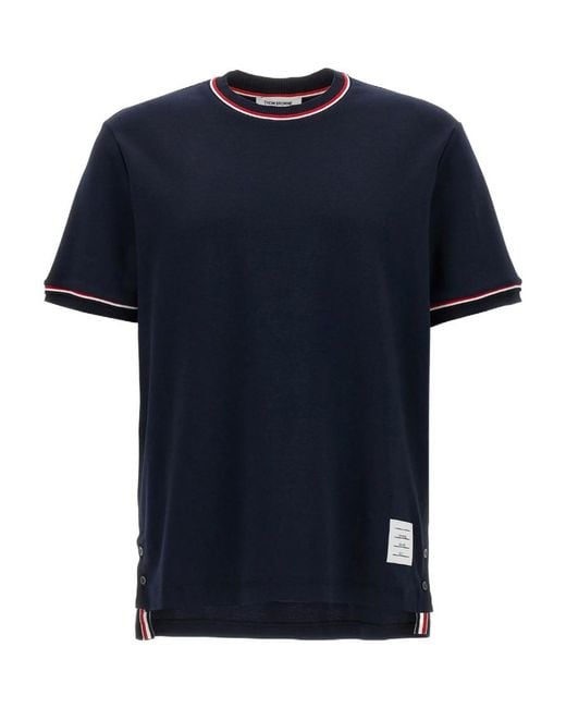 Thom Browne Blue Milan Striped Crewneck T-Shirt for men
