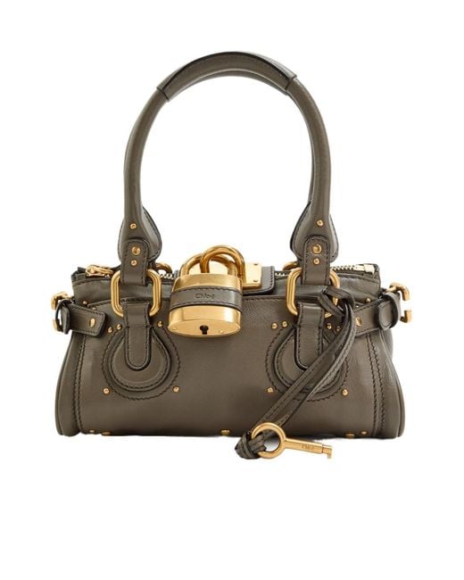 Chloé Brown Rivet Shoulder Bag