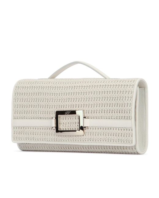 Roger Vivier Multicolor Buckle-Detailed Woven Clutch Bag