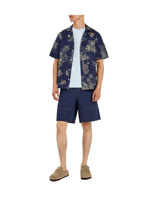 Moncler Blue Casual Patterned Swim Trunks for men