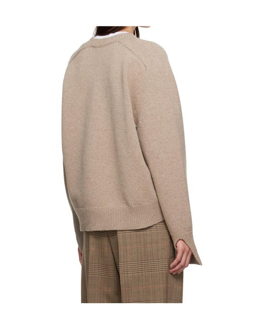 Rohe Natural Ribbed V-Neck Sweater