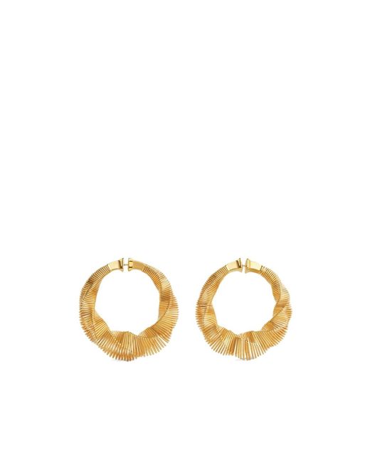 Alaïa Metallic Alaïa Square Spiral Small Hoops