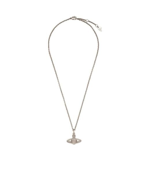 Vivienne Westwood White Orb Charm Chain-Linked Necklace
