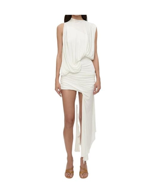 Christopher Esber White Cumulus Tucked Mini Dress