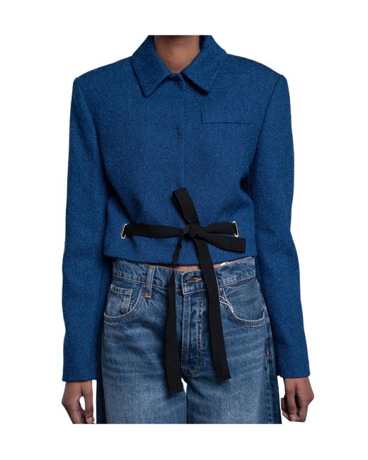 MSGM Blue Long Sleeve Casual Jacket