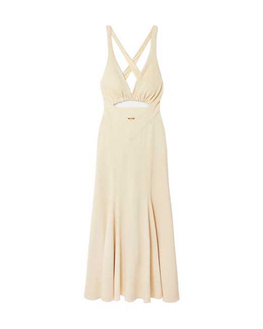Rabanne White Rabanne Cut-Out Detailed Sleeveless Midi Dress